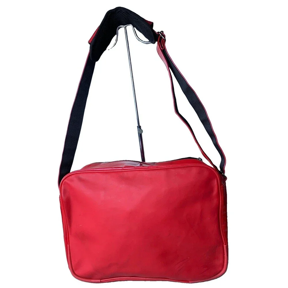 Vintage Vinyl Puma Athletic Messenger Gym Bag Red